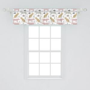 Ambesonne Abstract Window Valance Pack of 2, Simplistic Pattern of Hand Drawn Thin Line Whirlpool Circles in Neutral Tone, Rod Pocket Curtain Valances for Kitchen Bedroom, 42″ X 12″, Pale Taupe White(White Multicolor)