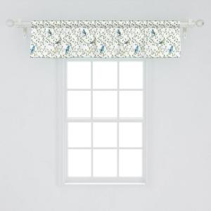 Ambesonne Abstract Window Valance Pack of 2, Simplistic Pattern of Hand Drawn Thin Line Whirlpool Circles in Neutral Tone, Rod Pocket Curtain Valances for Kitchen Bedroom, 42″ X 12″, Pale Taupe White(Reseda Green Multicolor)