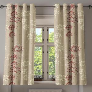 Ambesonne Autumn Leaves Grommet Curtain, Neutral Colors Boho Vintage Design Leafy Artwork Fall Themed Print, Decorative 2-Panel Window Drapes for Bedroom Living Room, 50″ x 84″, Dark Khaki Lime Green(Pale Khaki Burgundy Rose)