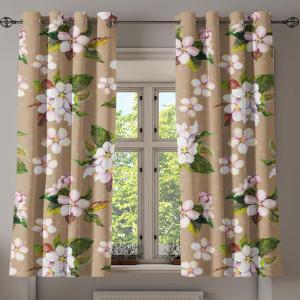 Ambesonne Autumn Leaves Grommet Curtain, Neutral Colors Boho Vintage Design Leafy Artwork Fall Themed Print, Decorative 2-Panel Window Drapes for Bedroom Living Room, 50″ x 84″, Dark Khaki Lime Green(Forest Green Camel Rose)