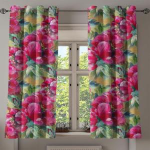 Ambesonne Autumn Leaves Grommet Curtain, Neutral Colors Boho Vintage Design Leafy Artwork Fall Themed Print, Decorative 2-Panel Window Drapes for Bedroom Living Room, 50″ x 84″, Dark Khaki Lime Green(Magenta Laurel Green)