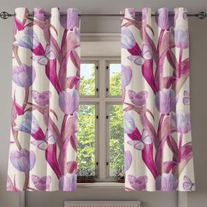 Ambesonne Autumn Leaves Grommet Curtain, Neutral Colors Boho Vintage Design Leafy Artwork Fall Themed Print, Decorative 2-Panel Window Drapes for Bedroom Living Room, 50″ x 84″, Dark Khaki Lime Green(Magenta Pale Lilac Cream)