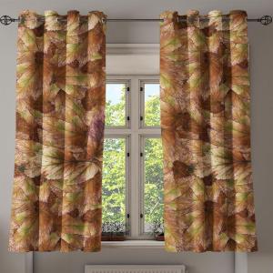 Ambesonne Autumn Leaves Grommet Curtain, Neutral Colors Boho Vintage Design Leafy Artwork Fall Themed Print, Decorative 2-Panel Window Drapes for Bedroom Living Room, 50″ x 84″, Dark Khaki Lime Green(Dark Khaki Lime Green)