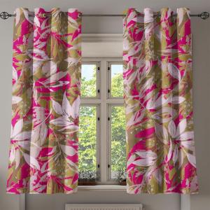 Ambesonne Autumn Leaves Grommet Curtain, Neutral Colors Boho Vintage Design Leafy Artwork Fall Themed Print, Decorative 2-Panel Window Drapes for Bedroom Living Room, 50″ x 84″, Dark Khaki Lime Green(Purple Grey Magenta)