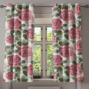 Ambesonne Autumn Leaves Grommet Curtain, Neutral Colors Boho Vintage Design Leafy Artwork Fall Themed Print, Decorative 2-Panel Window Drapes for Bedroom Living Room, 50″ x 84″, Dark Khaki Lime Green(Pale Pink and Olive Green)