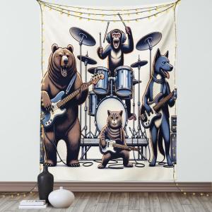 Ambesonne Classic Tapestry, Extravagant Hall with Oceanic and Neutral Color Details Room View Print, Wall Hanging for Bedroom Living Room Dorm Decor, 40″ X 60″, Coconut and Sea Blue(Lavender Blue Brown White)
