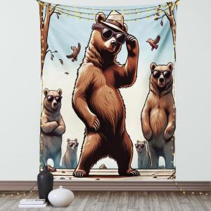 Ambesonne Classic Tapestry, Extravagant Hall with Oceanic and Neutral Color Details Room View Print, Wall Hanging for Bedroom Living Room Dorm Decor, 40″ X 60″, Coconut and Sea Blue(Pale Blue Umber and Chocolate)