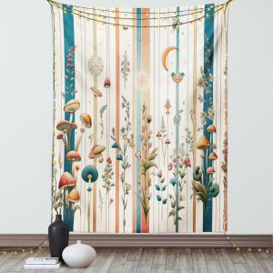Ambesonne Classic Tapestry, Extravagant Hall with Oceanic and Neutral Color Details Room View Print, Wall Hanging for Bedroom Living Room Dorm Decor, 40″ X 60″, Coconut and Sea Blue(Petrol Blue Salmon White)