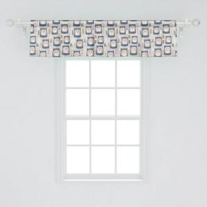 Ambesonne Geometric Window Valance Pack of 2, Modern Neutral Style Pattern of Abstract Ornamental Triangles Print, Rod Pocket Curtain Valances for Kitchen Bedroom, 42″ X 12″, Pale Sepia and White(Rose Pale Coffee)