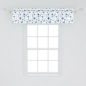 Ambesonne Geometric Window Valance Pack of 2, Modern Neutral Style Pattern of Abstract Ornamental Triangles Print, Rod Pocket Curtain Valances for Kitchen Bedroom, 42″ X 12″, Pale Sepia and White(Blue White Black)