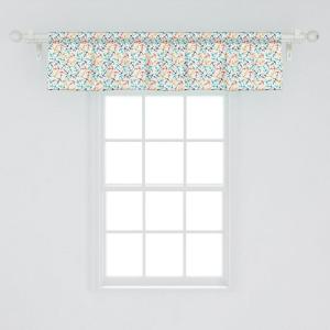 Ambesonne Geometric Window Valance Pack of 2, Modern Neutral Style Pattern of Abstract Ornamental Triangles Print, Rod Pocket Curtain Valances for Kitchen Bedroom, 42″ X 12″, Pale Sepia and White(Beige Multicolor)