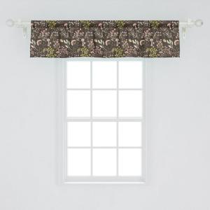 Ambesonne Geometric Window Valance Pack of 2, Modern Neutral Style Pattern of Abstract Ornamental Triangles Print, Rod Pocket Curtain Valances for Kitchen Bedroom, 42″ X 12″, Pale Sepia and White(Pale Pink and Brown)