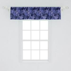 Ambesonne Geometric Window Valance Pack of 2, Modern Neutral Style Pattern of Abstract Ornamental Triangles Print, Rod Pocket Curtain Valances for Kitchen Bedroom, 42″ X 12″, Pale Sepia and White(Blue Violet Indigo)