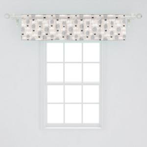 Ambesonne Geometric Window Valance Pack of 2, Modern Neutral Style Pattern of Abstract Ornamental Triangles Print, Rod Pocket Curtain Valances for Kitchen Bedroom, 42″ X 12″, Pale Sepia and White(Pale Grey Champagne)