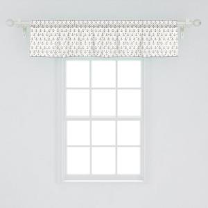 Ambesonne Geometric Window Valance Pack of 2, Modern Neutral Style Pattern of Abstract Ornamental Triangles Print, Rod Pocket Curtain Valances for Kitchen Bedroom, 42″ X 12″, Pale Sepia and White(Eggshell Charcoal Grey)