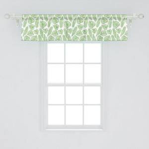 Ambesonne Geometric Window Valance Pack of 2, Modern Neutral Style Pattern of Abstract Ornamental Triangles Print, Rod Pocket Curtain Valances for Kitchen Bedroom, 42″ X 12″, Pale Sepia and White(Lime Green White)