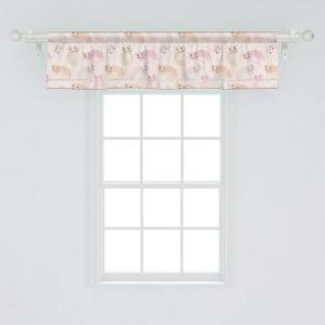 Ambesonne Geometric Window Valance Pack of 2, Modern Neutral Style Pattern of Abstract Ornamental Triangles Print, Rod Pocket Curtain Valances for Kitchen Bedroom, 42″ X 12″, Pale Sepia and White(Salmon and Multicolor)