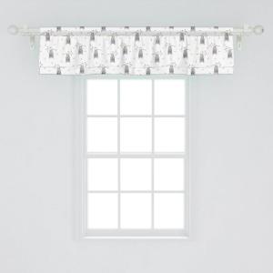Ambesonne Geometric Window Valance Pack of 2, Modern Neutral Style Pattern of Abstract Ornamental Triangles Print, Rod Pocket Curtain Valances for Kitchen Bedroom, 42″ X 12″, Pale Sepia and White(Pale Taupe Pale Sepia)
