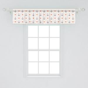 Ambesonne Geometric Window Valance Pack of 2, Modern Neutral Style Pattern of Abstract Ornamental Triangles Print, Rod Pocket Curtain Valances for Kitchen Bedroom, 42″ X 12″, Pale Sepia and White(Vermilion Grey)