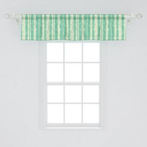 Ambesonne Geometric Window Valance Pack of 2, Modern Neutral Style Pattern of Abstract Ornamental Triangles Print, Rod Pocket Curtain Valances for Kitchen Bedroom, 42″ X 12″, Pale Sepia and White(Green Shamrock Green)