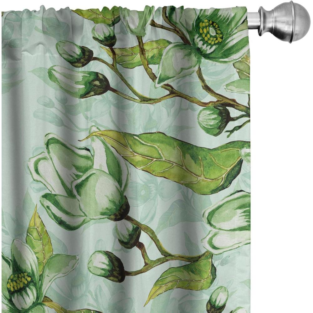 imageAmbesonne Blooming Roses Curtains Sketch Drawn Neutral Colors Dreamy Garden Flowers with Delicate Petals Window Treatments 2 Panel Set for Living Room Bedroom Pair of 28quot x 95quot Indigo Pale RubyFern Green Mint Green