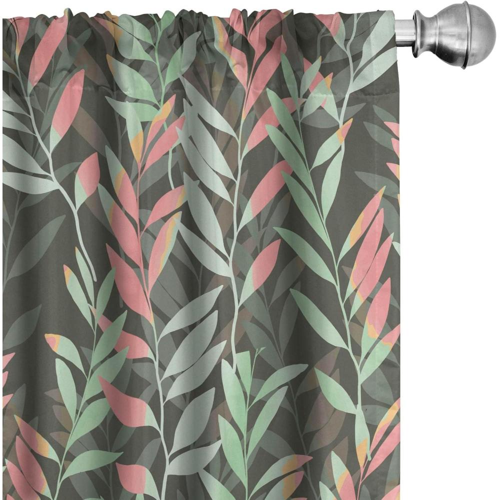 imageAmbesonne Feather Pattern Curtains Pastel Vibe of Bohemian Pattern with Neutral Sky Colors Boho Window Treatments 2 Panel Set for Living Room Bedroom Pair of 28quot x 95quot Pale Azure Blue Sea BluePale Pink Green