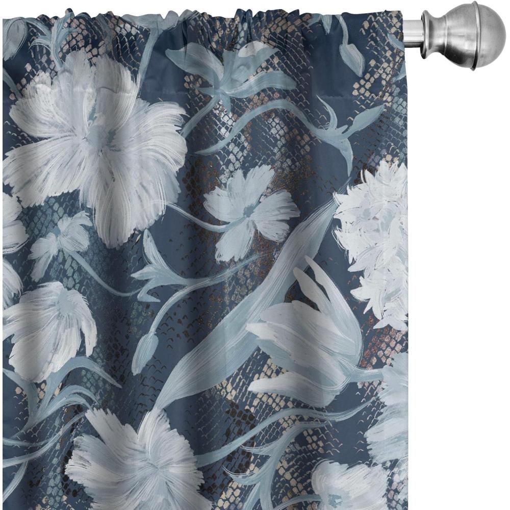 imageAmbesonne Feather Pattern Curtains Pastel Vibe of Bohemian Pattern with Neutral Sky Colors Boho Window Treatments 2 Panel Set for Living Room Bedroom Pair of 28quot x 95quot Pale Azure Blue Sea BlueSlate Blue Soft Blue