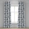 Ambesonne Floral Design Grommet Curtain, Neutral Colors Boho Flowers Vintage Pattern with Leaves Print, Decorative 2-Panel Window Drapes for Bedroom Living Room, 50″ x 54″, Lavender Blue Warm Taupe(Pale Blue Off White)