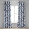 Ambesonne Floral Design Grommet Curtain, Neutral Colors Boho Flowers Vintage Pattern with Leaves Print, Decorative 2-Panel Window Drapes for Bedroom Living Room, 50″ x 54″, Lavender Blue Warm Taupe(Blue Dried Rose)