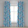 Ambesonne Floral Design Grommet Curtain, Neutral Colors Boho Flowers Vintage Pattern with Leaves Print, Decorative 2-Panel Window Drapes for Bedroom Living Room, 50″ x 54″, Lavender Blue Warm Taupe(Azure Blue Salmon White)