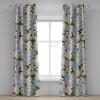 Ambesonne Floral Design Grommet Curtain, Neutral Colors Boho Flowers Vintage Pattern with Leaves Print, Decorative 2-Panel Window Drapes for Bedroom Living Room, 50″ x 54″, Lavender Blue Warm Taupe(Pale Pink Forest Green)