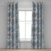 Ambesonne Floral Design Grommet Curtain, Neutral Colors Boho Flowers Vintage Pattern with Leaves Print, Decorative 2-Panel Window Drapes for Bedroom Living Room, 50″ x 54″, Lavender Blue Warm Taupe(Hot Pink Seafoam and White)