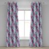 Ambesonne Floral Design Grommet Curtain, Neutral Colors Boho Flowers Vintage Pattern with Leaves Print, Decorative 2-Panel Window Drapes for Bedroom Living Room, 50″ x 54″, Lavender Blue Warm Taupe(Magenta Pale Pink)