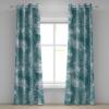 Ambesonne Floral Design Grommet Curtain, Neutral Colors Boho Flowers Vintage Pattern with Leaves Print, Decorative 2-Panel Window Drapes for Bedroom Living Room, 50″ x 54″, Lavender Blue Warm Taupe(Cadet Blue and Petrol Blue)
