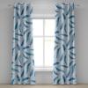 Ambesonne Floral Design Grommet Curtain, Neutral Colors Boho Flowers Vintage Pattern with Leaves Print, Decorative 2-Panel Window Drapes for Bedroom Living Room, 50″ x 54″, Lavender Blue Warm Taupe(Pale Azure Blue Sea)