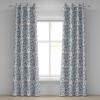 Ambesonne Floral Design Grommet Curtain, Neutral Colors Boho Flowers Vintage Pattern with Leaves Print, Decorative 2-Panel Window Drapes for Bedroom Living Room, 50″ x 54″, Lavender Blue Warm Taupe(Taupe and Off White)