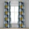 Ambesonne Floral Design Grommet Curtain, Neutral Colors Boho Flowers Vintage Pattern with Leaves Print, Decorative 2-Panel Window Drapes for Bedroom Living Room, 50″ x 54″, Lavender Blue Warm Taupe(Soft Blue Purpleblue)