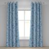 Ambesonne Floral Design Grommet Curtain, Neutral Colors Boho Flowers Vintage Pattern with Leaves Print, Decorative 2-Panel Window Drapes for Bedroom Living Room, 50″ x 54″, Lavender Blue Warm Taupe(Ceil Blue Dark Seafoam)