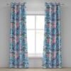 Ambesonne Floral Design Grommet Curtain, Neutral Colors Boho Flowers Vintage Pattern with Leaves Print, Decorative 2-Panel Window Drapes for Bedroom Living Room, 50″ x 54″, Lavender Blue Warm Taupe(Deep Sky Blue Rose)