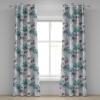 Ambesonne Floral Design Grommet Curtain, Neutral Colors Boho Flowers Vintage Pattern with Leaves Print, Decorative 2-Panel Window Drapes for Bedroom Living Room, 50″ x 54″, Lavender Blue Warm Taupe(Turquoise Ceil Blue White)