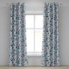 Ambesonne Floral Design Grommet Curtain, Neutral Colors Boho Flowers Vintage Pattern with Leaves Print, Decorative 2-Panel Window Drapes for Bedroom Living Room, 50″ x 54″, Lavender Blue Warm Taupe(Pale Blue and Cadet Blue)