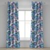 Ambesonne Floral Design Grommet Curtain, Neutral Colors Boho Flowers Vintage Pattern with Leaves Print, Decorative 2-Panel Window Drapes for Bedroom Living Room, 50″ x 54″, Lavender Blue Warm Taupe(Eggshell and Dark Lavender)