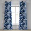Ambesonne Floral Design Grommet Curtain, Neutral Colors Boho Flowers Vintage Pattern with Leaves Print, Decorative 2-Panel Window Drapes for Bedroom Living Room, 50″ x 54″, Lavender Blue Warm Taupe(Cobalt Blue Pale Blue)