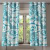 Ambesonne Floral Design Grommet Curtain, Neutral Colors Boho Flowers Vintage Pattern with Leaves Print, Decorative 2-Panel Window Drapes for Bedroom Living Room, 50″ x 54″, Lavender Blue Warm Taupe(Cadet Blue and Off White)