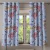 Ambesonne Floral Design Grommet Curtain, Neutral Colors Boho Flowers Vintage Pattern with Leaves Print, Decorative 2-Panel Window Drapes for Bedroom Living Room, 50″ x 54″, Lavender Blue Warm Taupe(Lavender Blue Pale Maroon)