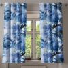 Ambesonne Floral Design Grommet Curtain, Neutral Colors Boho Flowers Vintage Pattern with Leaves Print, Decorative 2-Panel Window Drapes for Bedroom Living Room, 50″ x 54″, Lavender Blue Warm Taupe(Cobalt Blue Pale Blue)