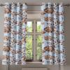 Ambesonne Floral Design Grommet Curtain, Neutral Colors Boho Flowers Vintage Pattern with Leaves Print, Decorative 2-Panel Window Drapes for Bedroom Living Room, 50″ x 54″, Lavender Blue Warm Taupe(Lavender Blue Warm Taupe)