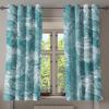Ambesonne Floral Design Grommet Curtain, Neutral Colors Boho Flowers Vintage Pattern with Leaves Print, Decorative 2-Panel Window Drapes for Bedroom Living Room, 50″ x 54″, Lavender Blue Warm Taupe(Cadet Blue and Petrol Blue)