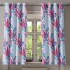 Ambesonne Floral Design Grommet Curtain, Neutral Colors Boho Flowers Vintage Pattern with Leaves Print, Decorative 2-Panel Window Drapes for Bedroom Living Room, 50″ x 54″, Lavender Blue Warm Taupe(Magenta Pale Pink)