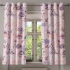 Ambesonne Floral Design Grommet Curtain, Neutral Colors Boho Flowers Vintage Pattern with Leaves Print, Decorative 2-Panel Window Drapes for Bedroom Living Room, 50″ x 54″, Lavender Blue Warm Taupe(Rose Lavender Maroon)